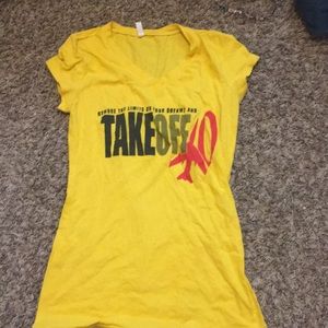 Yellow take off shirt